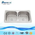 Fregadero de lavabo de cuenco doble superior de acero inoxidable moldeado superior Foshan